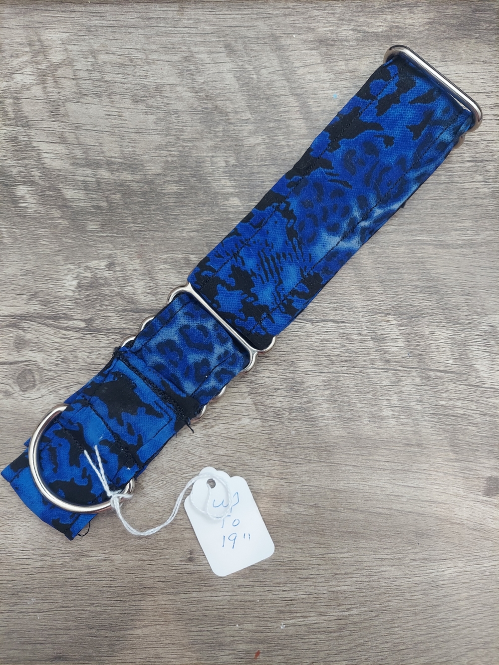 Custom Martingale Dog Collar Electric Blue Leopard Camo 1.5" Sighthound New